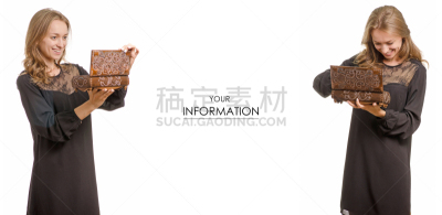 美,时尚,首饰盒,青年女人,举起手,自然美,商店,黑色连衣裙,购买,布置