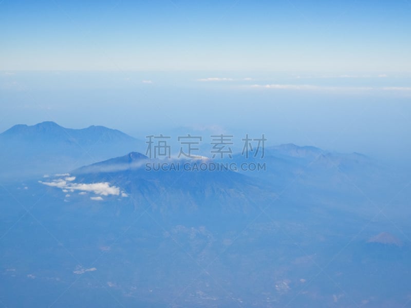 爪哇,山,自然,天空,自然现象,水平画幅,地形,无人,蓝色,户外