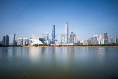 城市天际线,广州,珍珠,,水,水平画幅,地形,建筑,无人,蓝色