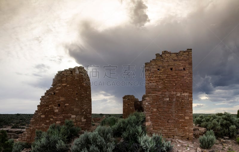 hovenweep castle,天空,美国西部,水平画幅,无人,古老的,偏远的,户外,要塞,石材