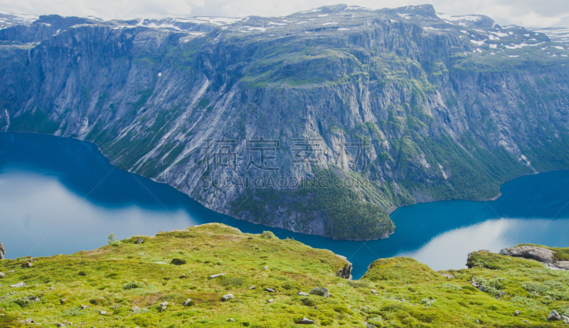 恶魔之舌,全景,山,挪威,自然美,夏天,地形,voringsfossen,奇迹石,哈当厄尔峡湾