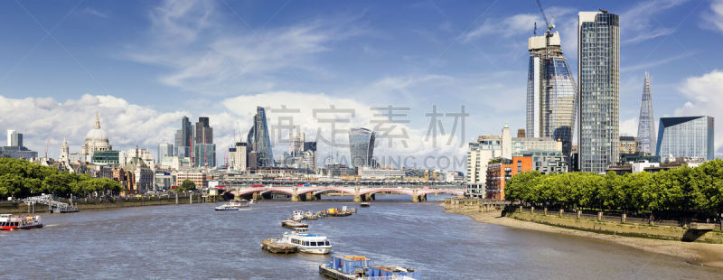 黑修道士桥,伦敦城,全景,白昼,第42号塔,泰晤士河河堤,南岸,伦敦肉类市场街122号