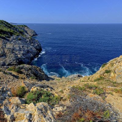西班牙,马略卡,特拉华,海岸线,自然,悬崖,无人,欧洲,英寸,夏天