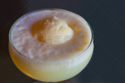 玻璃杯,鸡尾酒,特写,芒果雪糕,阔口酒杯,冰淇淋,寒冷,水平画幅,水果,无人