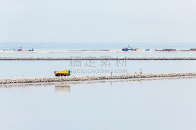 沙子,填海造地,岩石,海滩,天空,新的,水平画幅,农业机器,矿坑,陆用车