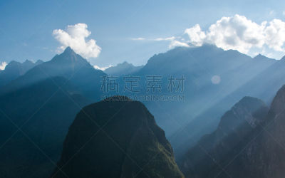 山脉,马丘比丘,灵性,印加人文明,安地斯山脉,旅游目的地,水平画幅,无人,温泉镇,早晨