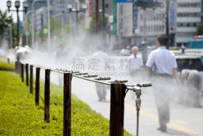 环境保护,精神振作,雾,顺序,水平画幅,无人,大阪市,日本,中之岛,城市
