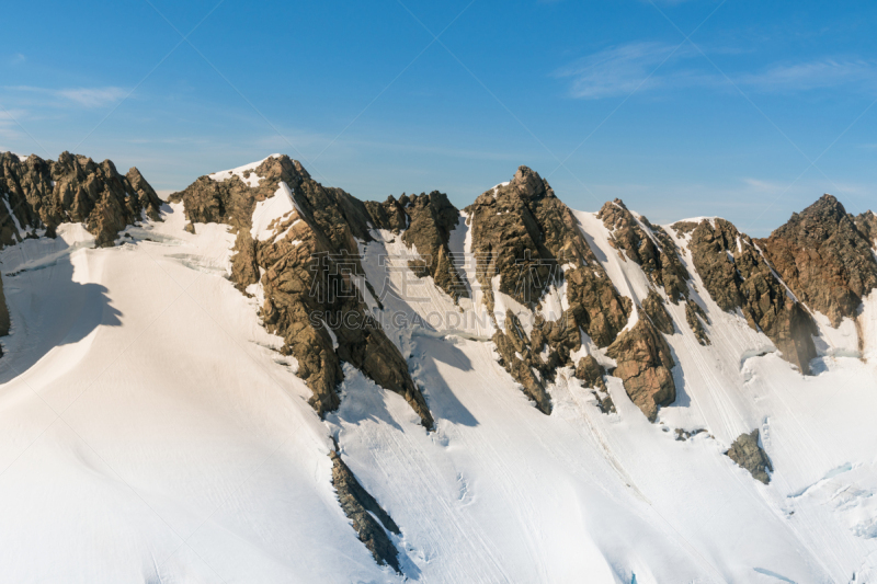 天空,蓝色,新西兰,岩石山,滑雪坡,背景,弗朗兹约瑟夫冰河,新的,水平画幅,雪