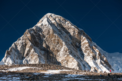 坤布,山,徒步旅行,街道,大本营,山谷,珠穆朗玛峰,少量人群,水平画幅,雪