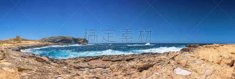 马耳他,戈佐岛,岩石,全景,太阳,海湾,水,天空,美,风