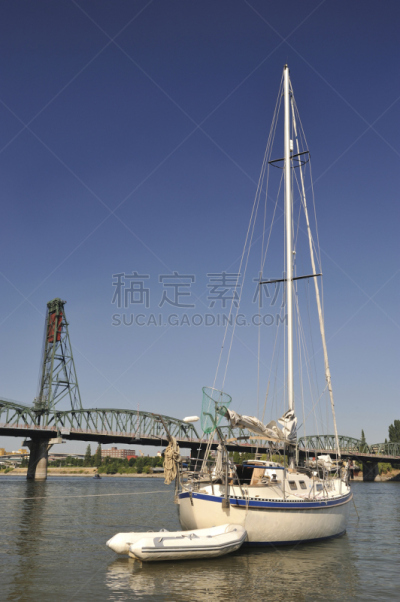 船,桥,威拉米特河,波特兰,自然,垂直画幅,水,天空,俄勒冈州,俄勒冈郡