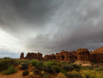 犹他,秋天,沙漠,雨,乌云,平衡岩石,马蹄弯,野生白山羊,羚羊谷,著名自然景观