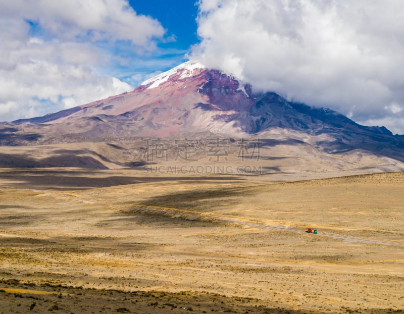 厄瓜多尔,火山,安地斯山脉,全景,钦博腊索山,西科迪勒拉山脉,雪山,天空,雪,旅行者