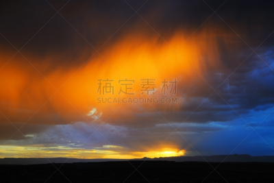 雷雨,格林峡谷,鲍威尔湖,自然,天空,暴风雨,水平画幅,橙色,无人,色彩鲜艳