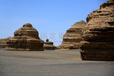 甘肃省,岩层,中国,黑沙,雅丹,敦煌,著名自然景观,戈壁滩,戏剧性的景观,丝绸之路