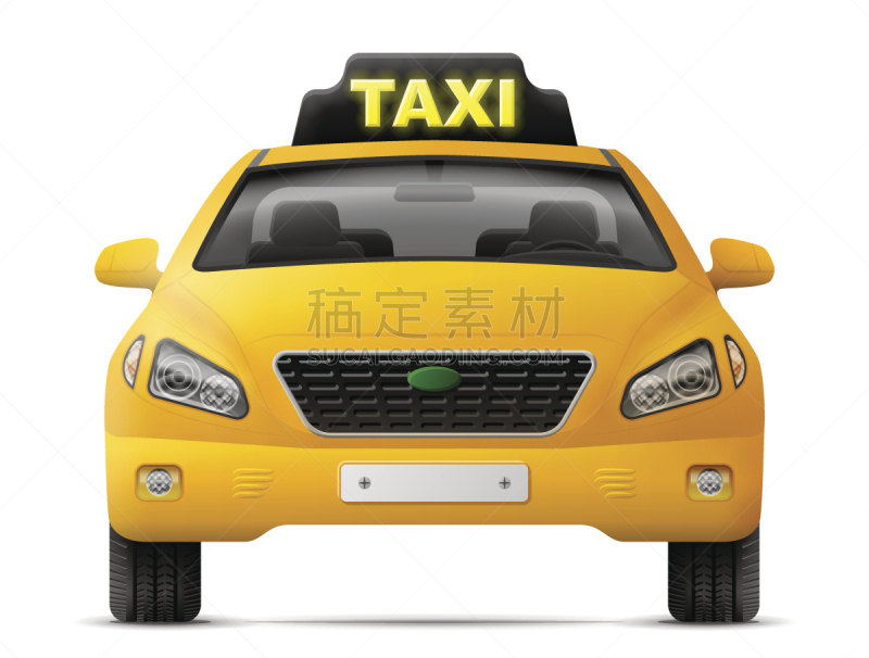 汽车,白色背景,分离着色,黄色出租车,出租车,轿车,汽车产业,家用车,旅途,一个物体