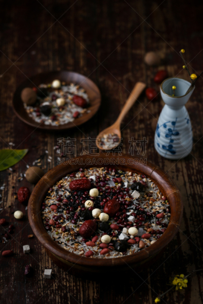 粥,腊八节,传统装甲,豆,中国食品,米,传统节日,垂直画幅,无人,红色
