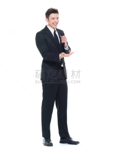 麦克风,男商人,垂直画幅,男子气概,套装,白人,经理,男性,仅男人,仅成年人