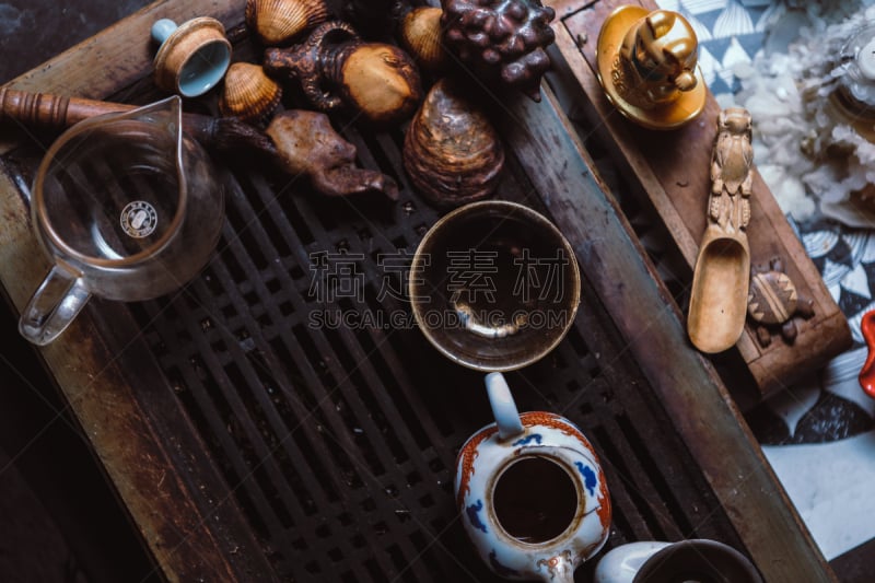 木制,茶盘,厨房用品商店,下午茶,绿茶,茶壶,典礼,陶瓷制品,水,留白