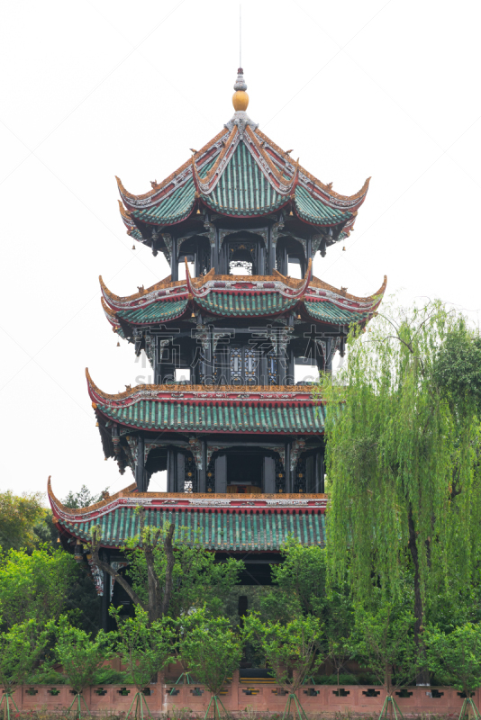 宝塔,天空,白色,成都,神殿,自然,无人,传统,户外,屋顶