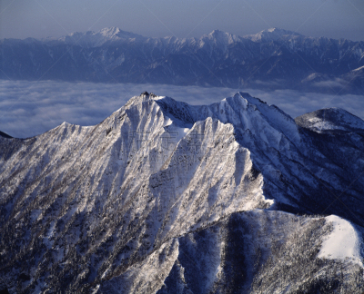冬天,山,阿尔卑斯山脉,南,自然,天空,水平画幅,地形,巴岳山,长野县