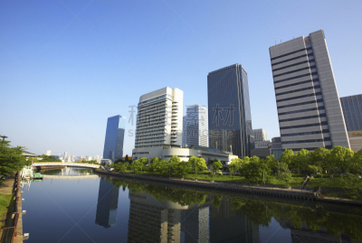 大阪商业园,办公园区,中央区,大阪市,大阪府,办公室,天空,水平画幅,建筑,无人