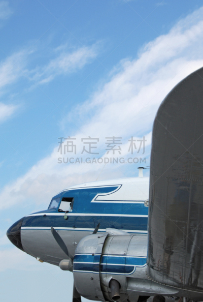 飞机,dc3,达科他州,鼻锥体,航展,座舱,垂直画幅,正面视角,无人,古老的