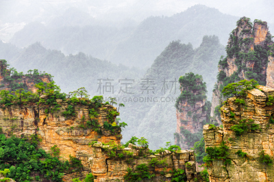 风景,岩石,自然,宏伟,狭窄的,围墙,公园,水平画幅,山,旅行者