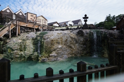 草津,旅游目的地,水平画幅,长野县,无人,温泉,井,蒸汽,关东地区,浴盆