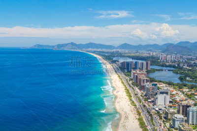 巴拉海滩,里约热内卢,航拍视角,蒂如卡国家公园,提吉卡 巴拉,帆板运动,里约热内卢州,天空,水平画幅,沙子