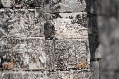 Engravings on the Pillars at Chichen Itza
