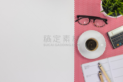 办公室,日记,眼镜,现代,白色,计算器,书桌,桌子,笔记本,水笔