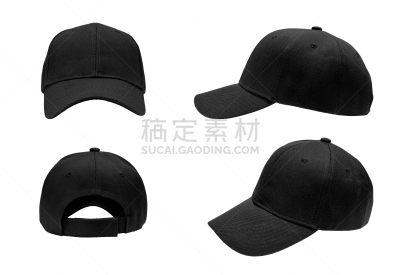 空白的,白色背景,黑色,棒球帽,视角,四个物体,美,水平画幅,纺织品,无人