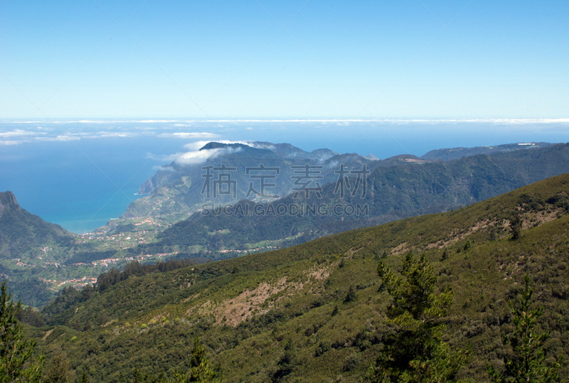 马德拉,风景,海岸线,北,天空,美,水平画幅,无人,火山地形,大西洋群岛