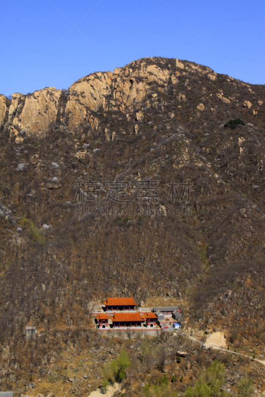 寺庙,中国,景观设计,天津市,盘山,五只动物,2014年,四月,斑点,风景