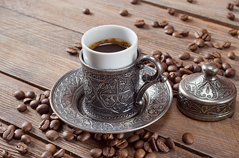 土耳其清咖啡,传统,锦缎,褐色,桌子,水平画幅,特写,热,欢乐,亚洲