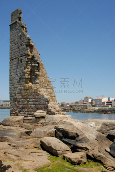 坎瓦多斯,海岸线,垂直画幅,岩石,无人,大西洋,加利西亚,户外,海洋,西班牙