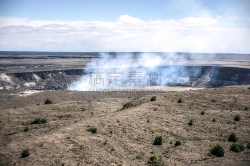 几劳亚活火山,夏威夷大岛,普乌欧火山口,扑那,硫磺,风管,火山喷口,公园,水平画幅,火山地形