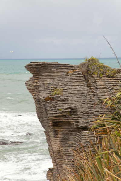 薄饼岩,新西兰,punakaiki,地震,呼吸孔,海床,新西兰南岛,垂直画幅,天空,无人