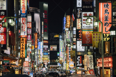 东京,日本,夜晚,居住区,歌舞伎町,红灯区,新宿区,霓虹灯,夜生活,行人