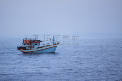 泰国,渔业,蓝色,船,海洋,面向陆地,航海设备,海底,甲板,漂浮
