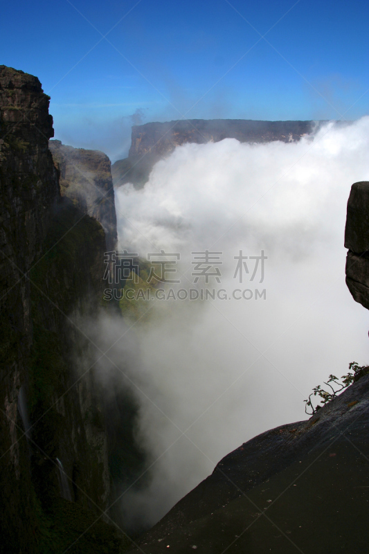 罗赖马山,委内瑞拉,卡奈依马国家公园,canaima,平顶山,圭亚那,自然,垂直画幅,南美,天空