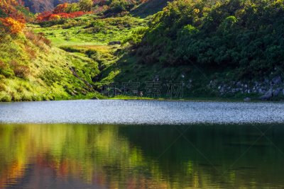 秋天,池塘,温泉,旅行者,戏剧性的景观,彩色图片,风景,自然界的状态,岩石