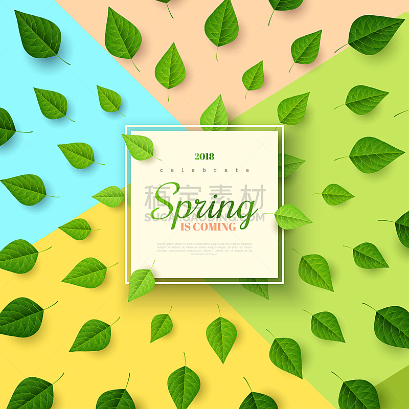 叶子,绿色,春天,背景,贺卡,边框,枝繁叶茂,无人,绘画插图,标签