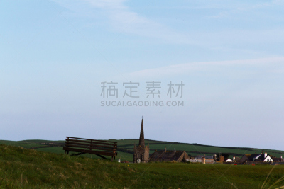 布得,高尔夫球场,风景,水平画幅,山,建筑,英格兰,户外