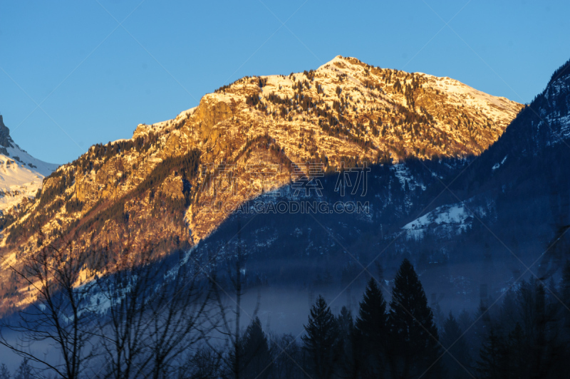 霞慕尼,勃朗峰,阿尔卑斯山脉,特拉华,天空,雪,早晨,旅行者,湖,仅男人