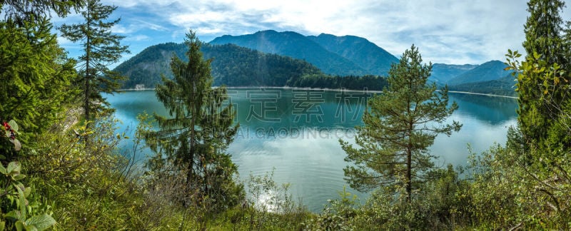 sylvenstein lake,水,水平画幅,无人,全景,夏天,水库,户外,湖,巴伐利亚