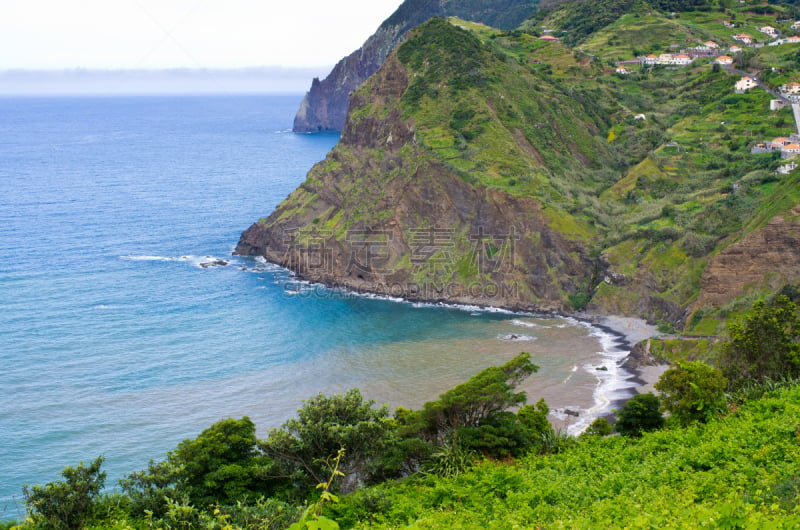 葡萄牙,波尔图达克鲁斯村,马德拉岛海岸,天空,美,度假胜地,水平画幅,大西洋,大西洋群岛,夏天