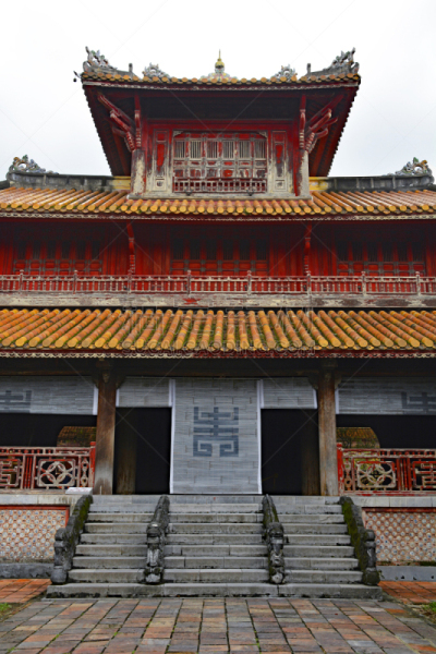 亭台楼阁,承天顺化,顺化,屋檐,龙,世界遗产,垂直画幅,台阶,无人,古老的