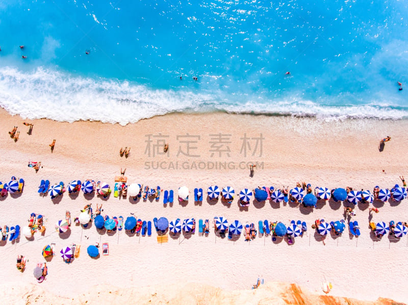 水,希腊,海滩,风景,蓝色,旅行者,顶部,遮阳伞,沙子,下移